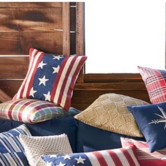 Pottery Barn Americana Red, White, and Blue Stars and Stripes Pillow Cover BN - Picture 5 of 16